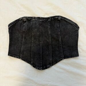 Black Denim Corset Top